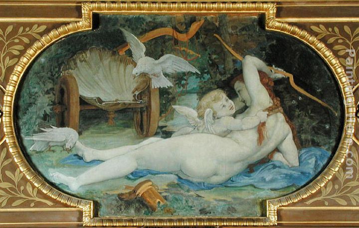 Venus Jouant avec L'Amour painting - Paul Jacques Aime Baudry Venus Jouant avec L'Amour art painting